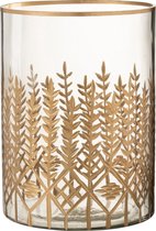 J-Line Windlicht Chloe Glas Transparant/Goud Large