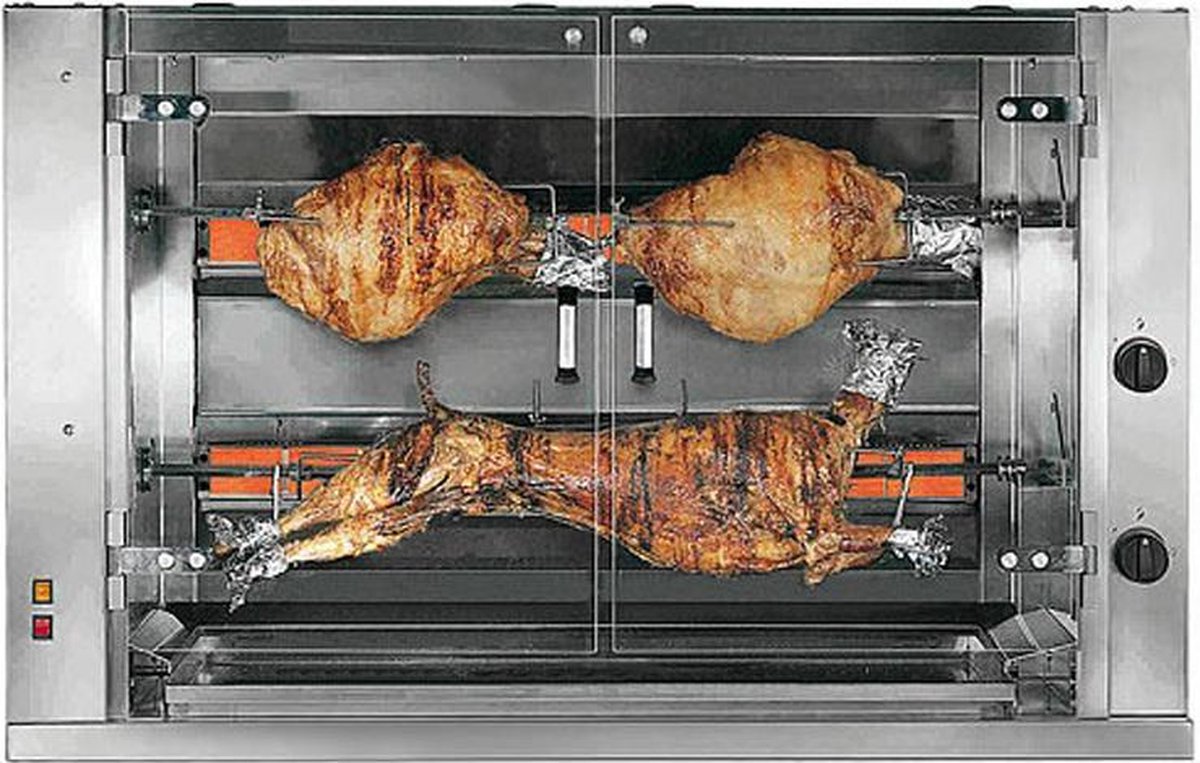Gas lam- / speenvarken grill met 2 spiesen 1528 x 600 x 970 mm | GGM Gastro