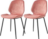 Maison’s Stoelen set – Eettafelstoelen – Eetkamerstoelen – Barstoelen – Roze – 45.5x57x85