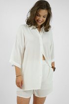 La Pèra Wit Tweedelige Set Vrouwen Twinset blouse en korte broek wit Dames - Maat L