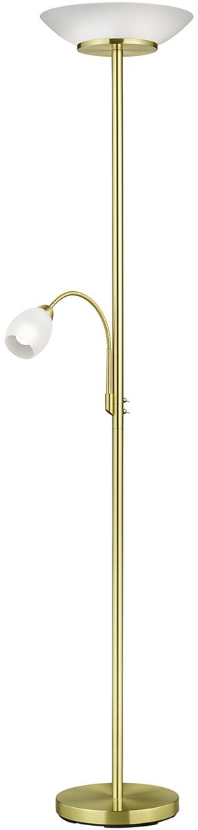 LED Vloerlamp - Trion Germin - E27 Fitting - Rond - Mat Goud - Aluminium