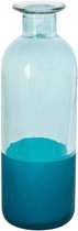 Vaas - Flesvaas - Bloempot - Sprayed Blauw - ø6xh16cm - Glas