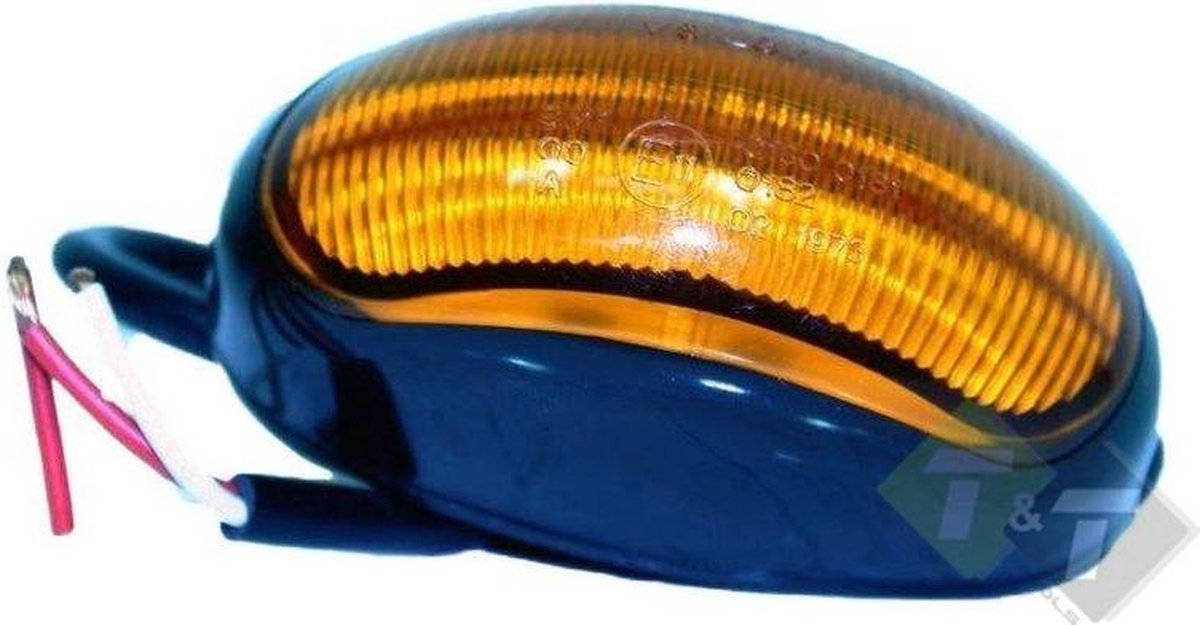 Zijmarkeringslamp, Contourlamp LED, Oranje, 75mm x 40mm, 10 tot 30 Volt