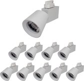 LED-railspot 25W 38 ° eenfasig WIT (10 stuks) - Warm wit licht