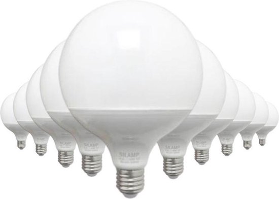 E27 LED-lamp 18W 220V G95 300 ° (10 stuks) - Wit licht - Overig - Pack de 10 - Wit Neutre 4000K - 5500K - SILUMEN