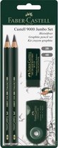 Ensemble de crayons Faber-Castell 9000 Jumbo 2B, 4B, gomme et pantoufle