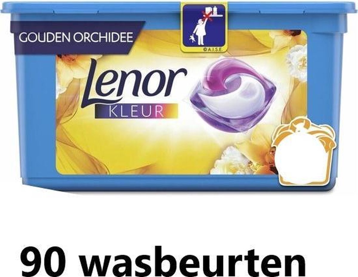 Goedkoopste Lenor pods - Gouden Orchidee - kwartaalbox 90 capsules