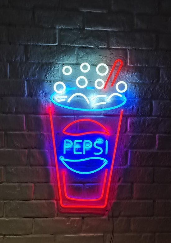 OHNO Neon Verlichting Frisdrank 3 - Neon Lamp - Wandlamp - Decoratie - Led - Verlichting - Lamp - Nachtlampje - Mancave - Neon Party - Kamer decoratie aesthetic - Wandecoratie woonkamer - Wandlamp binnen - Lampen - Neon - Led Verlichting - Geel