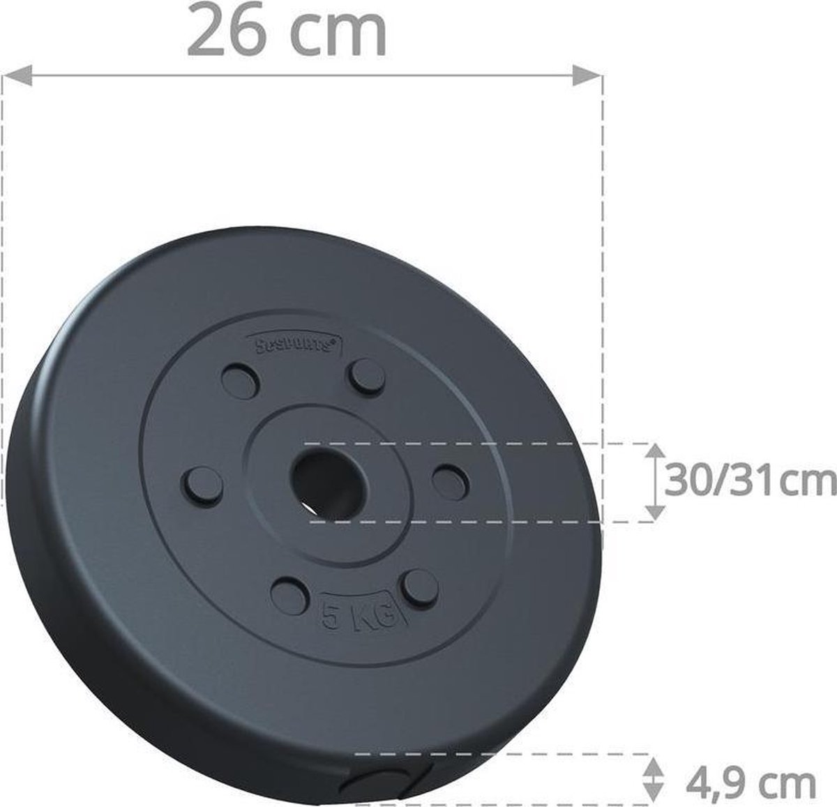 ScSPORTS® Halterschijven set 30 kg - Kunststof - 30 mm - 4 x 7,5 kg ScSPORTS® Halterschijven set 30 kg - Kunststof - 30 mm - 4 x 7,5 kg