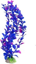 Aquarium decoratie - plant - plastic - 25 cm - blauw/roze