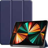 Hoes Geschikt voor iPad Pro 2021 (11 inch) Hoes Luxe Hoesje Book Case - Hoesje Geschikt voor iPad Pro 11 inch (2021) Hoes Cover - Donkerblauw