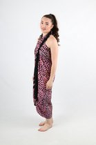 Sarong 53 - Pareo - Saunadoek – Wikkeljurk - Zwart - Roze stippen - Om Namaste