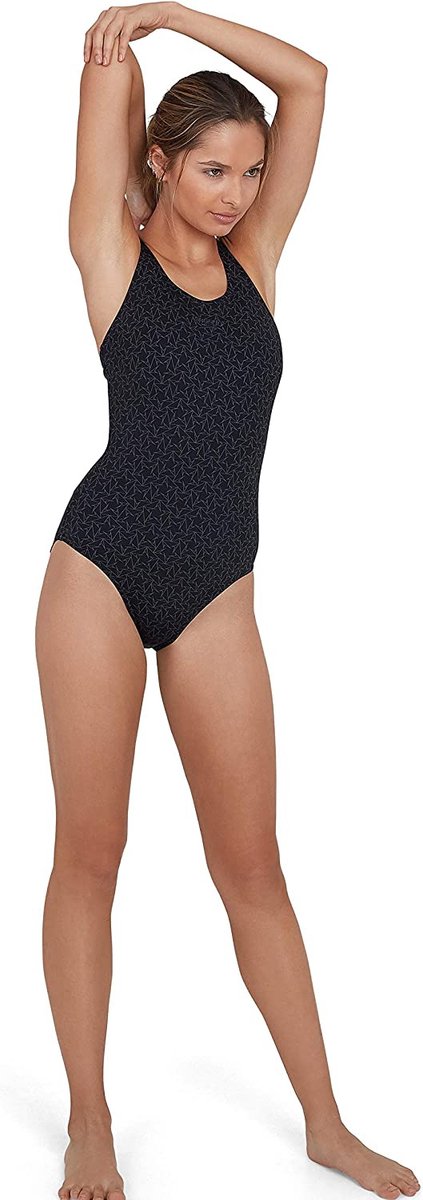 Speedo End Boomstar Allover Muscleback Sportbadpak Dames - Black/Grey — afbeelding 8