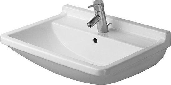 Lavabo 550x430 mm, avec un trou pour robinet, blanc