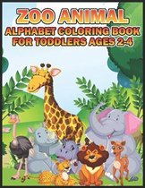Zoo Animal Alphabet Coloring Book for Toddlers Ages 2-4