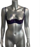 Kinky Pleasure - Beha Paars met Leuke Opdruk - Maat: 80B - Retour Sturen Niet Mogenlijk Na Openen Verpakking - Dus passen Niet Mogenlijk