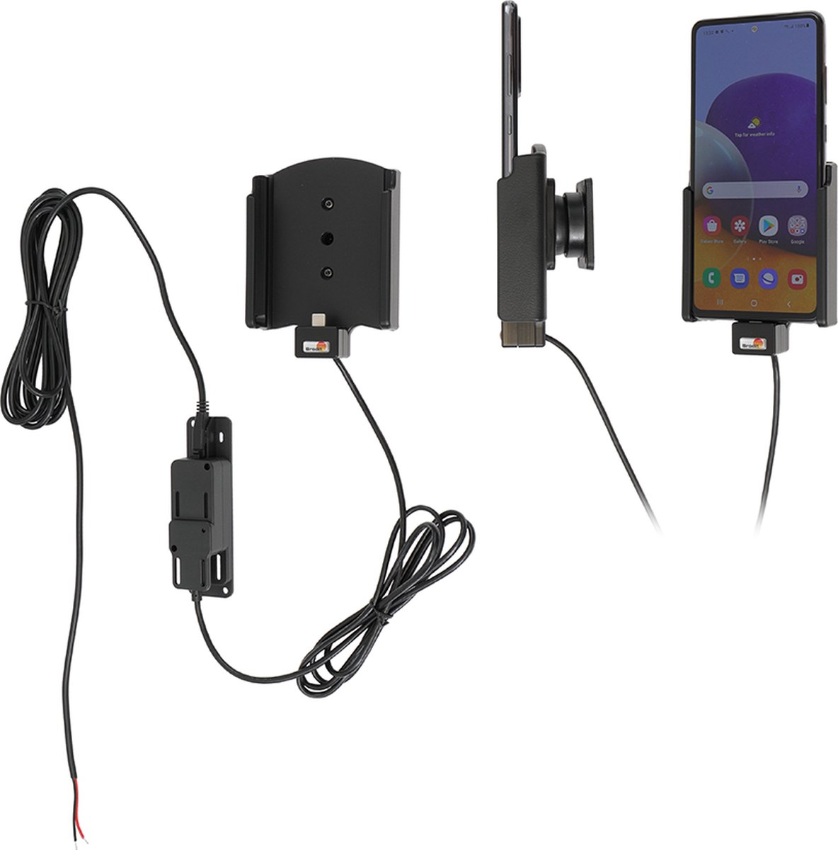 Brodit houder geschikt voor Samsung Galaxy A72 Actieve houder met vaste voeding