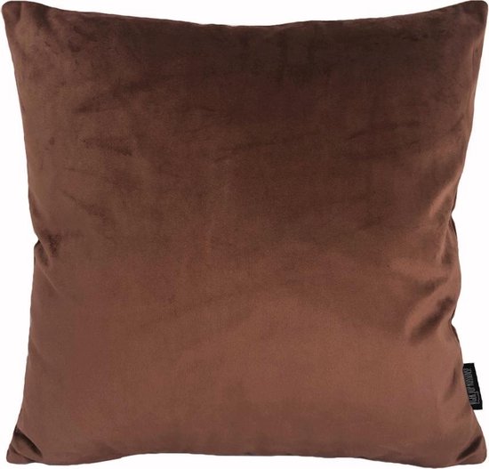 Housse de coussin en velours marron | Velours - Polyester | 45 x 45 cm
