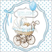 Ambiente - Welcome blue - papieren lunch servetten - baby - geboorte