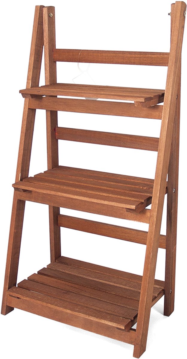 Gerimport Opbergkast/wandkast - met 3 planken - hout - 41 x 26 x 80 cm - bad-/woonkamer en