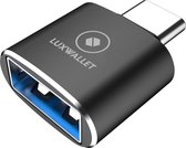 LUXWALLET DMA12 USB C / Type C Male naar USB 3.0 Female OTG Adapter -Zwart