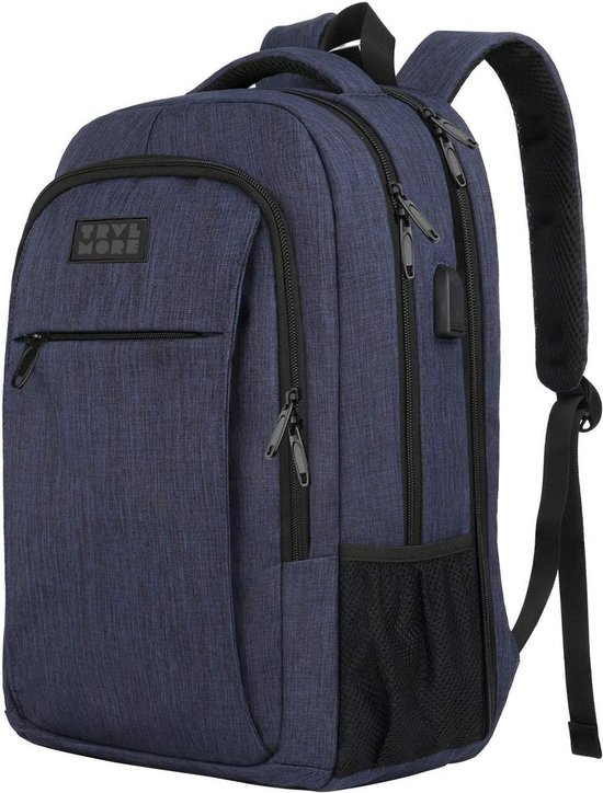 TravelMore Daily Carry XL Backpack - Sac à dos pour ordinateur portable 17,3 pouces - Femme / Homme - 36 L - Hydrofuge - Blauw