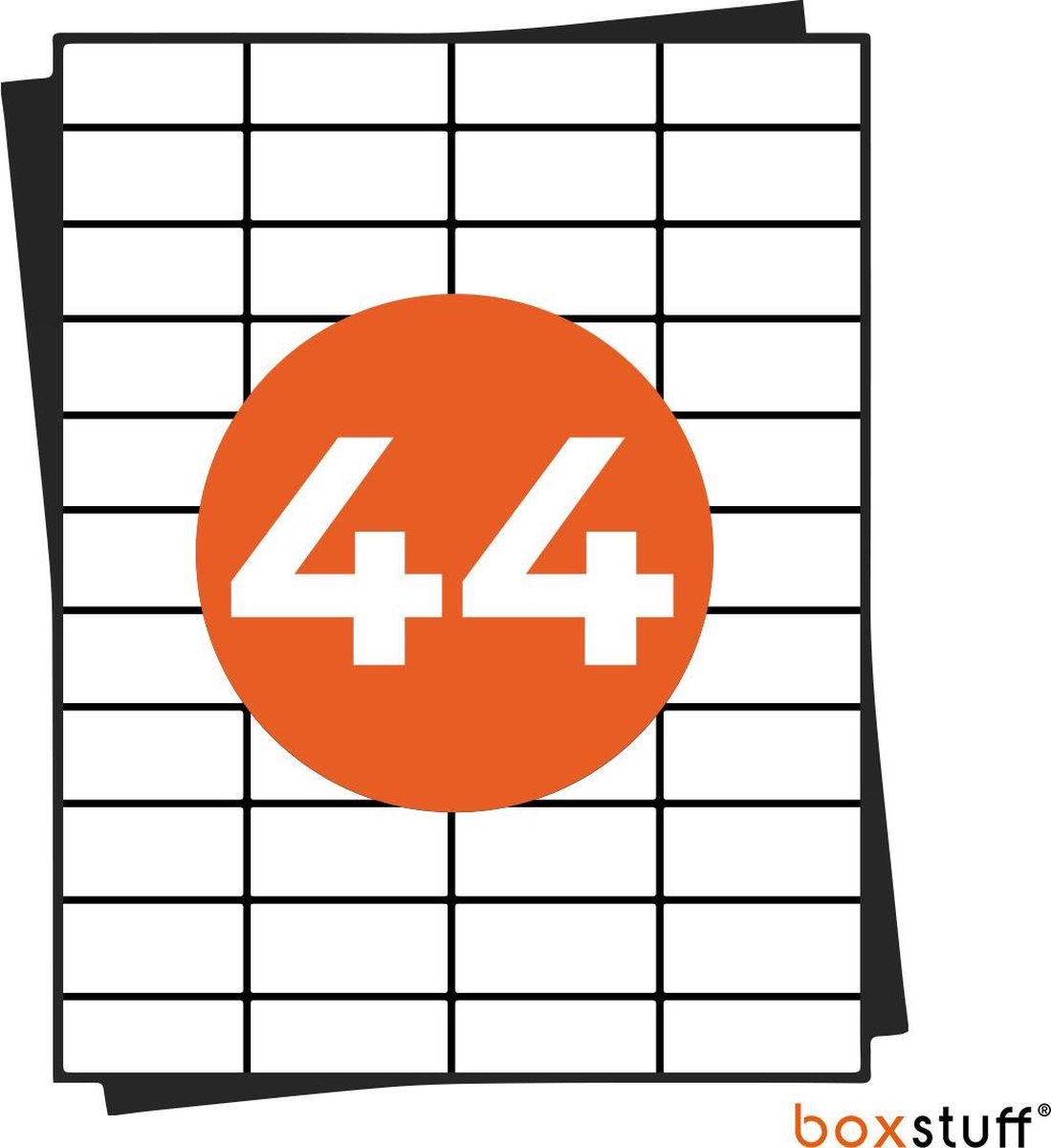 A4 Stickervellen - Adres Etiketten Stickers - Geschikt Inktjet en Laser Printers - 44 Per Vel - 48,5x25,4MM