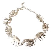 Armband- Olifant- zilverkleur- 24 cm-metaal-Charme Bijoux