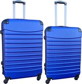 Bol.com Travelerz kofferset 2 delige ABS groot - met cijferslot - reiskoffers 69 en 95 liter - blauw aanbieding