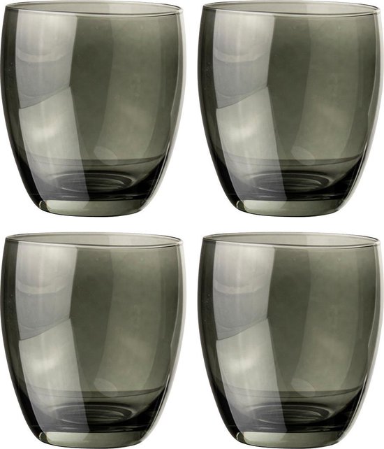 Gusta - Glazen - Grijs - 300ml - ø9,8x10,3cm - set 4 stuks