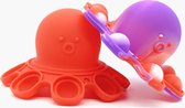 FSS Octopus knuffel - Fidget toy- Rood - Paars - Pop it- Omkeerbaar - Emotie knuffel