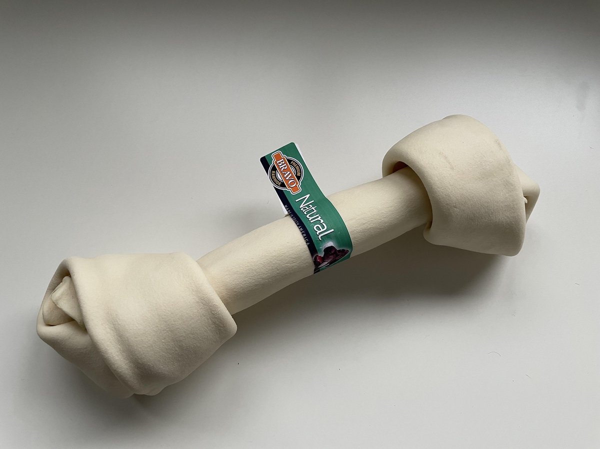 Bravo Rawhide naturel geknoopte bot voor honden 28 cm