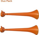 Koningsdag Vuvuzela Oranje Toeter - 40 cm lang - WK toeter - Duopack (2 stuks)