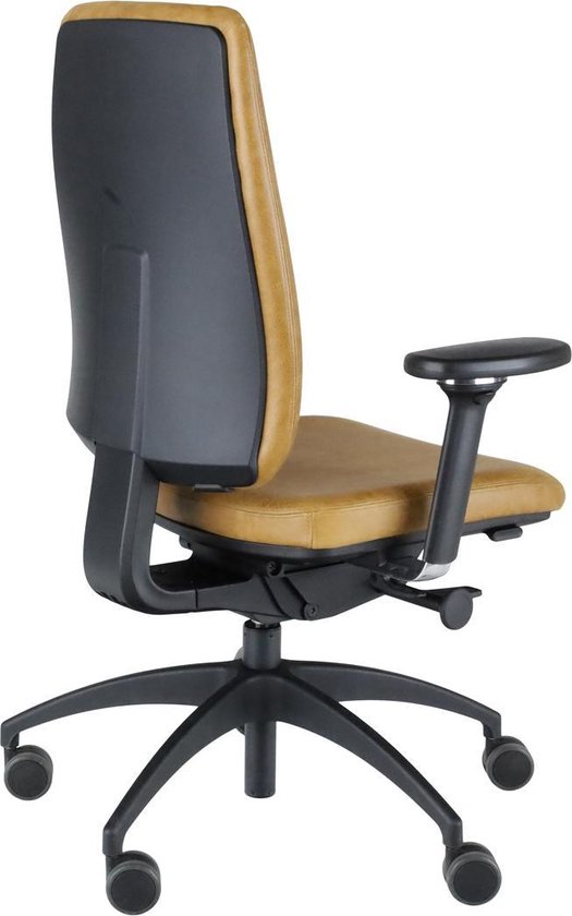 Wesjon P7 ergonomische bureaustoel - echt leer - lichtbruin - kleur Stelvio Sand - vintage leer - andere kleuren leverbaar