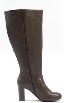 GABYLOU - LEREN Laarzen XL voor brede kuiten - Model Clara - Donkerbruin, Maat 41