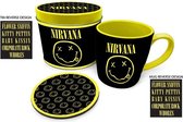 Nirvana - Smiley Geschenkset - Onderzetter en Mok 320ml - In Opbergblik