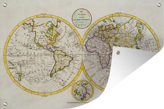 Antieke wereldkaart Tuinposter 60x40