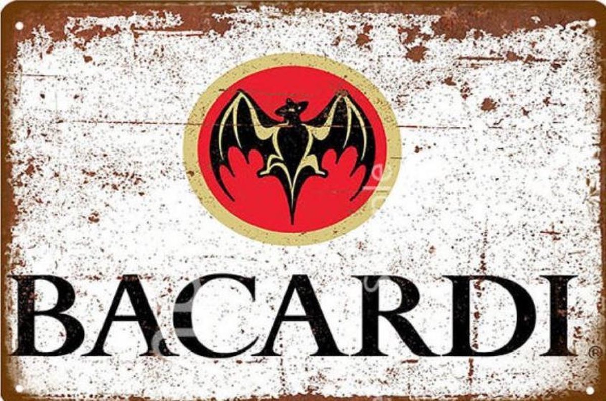 Tijdens ~ Nodig hebben oplichter Bacardi Logo Reclamebord van metaal METALEN-WANDBORD - MUURPLAAT - VINTAGE  - RETRO -... | bol.com