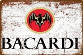 Bacardi Logo Reclamebord van metaal METALEN-WANDBORD - MUURPLAAT - VINTAGE - RETRO - HORECA- BORD-WANDDECORATIE -TEKSTBORD - DECORATIEBORD - RECLAMEPLAAT - WANDPLAAT - NOSTALGIE -C