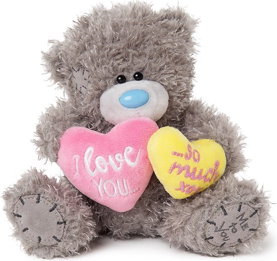 Me to You Knuffel beer I love you so much met 2 hartjes 16 cm | bol.com