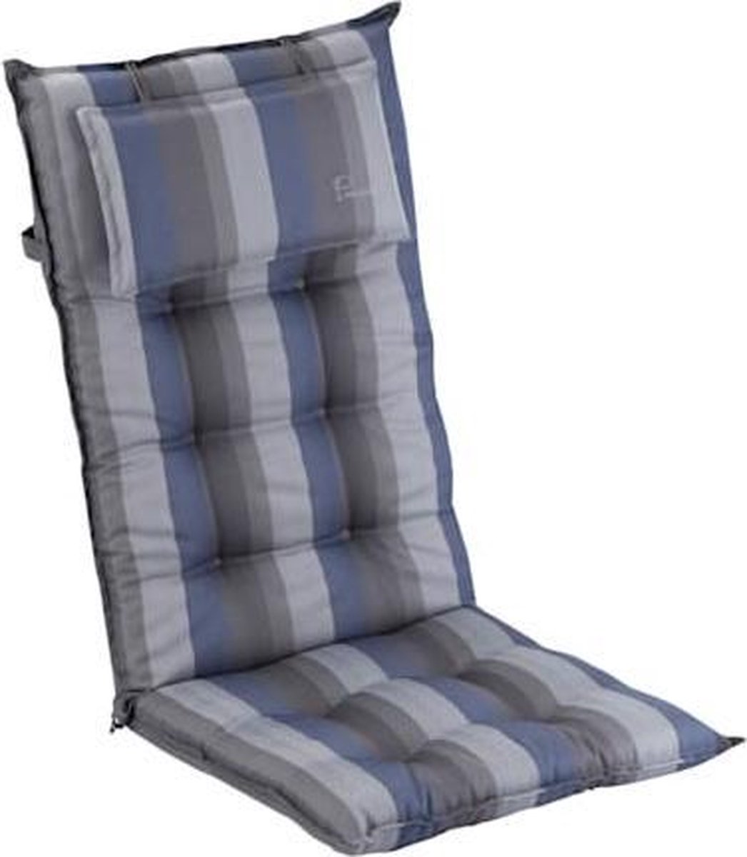 Blumfeldt Sylt Tuinkussen - stoelkussen - hoofdkussen - hoge rugleuning - 50 x 120 x 9 cm - overtrek van UV bestendig polyester