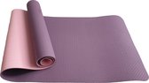 Yogamat - Fitnessmat - TPE - Eco Friendly - Non Slip - 183 x 61 x 0.6 cm - Dual Color [Paars & Roze]