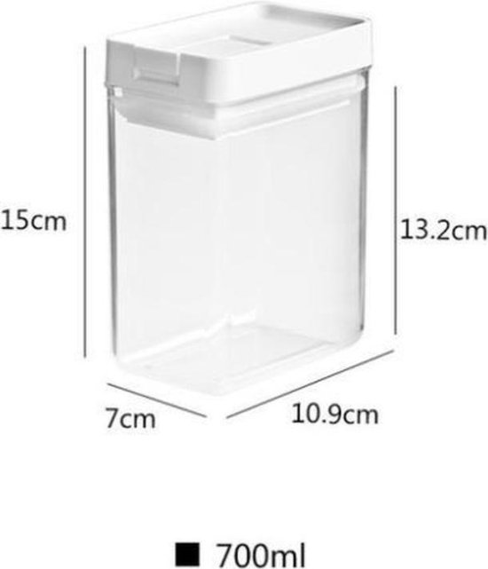 MIRO Stock Boîte De Stockage 3 Pièces Résistant À L'humidité Stockage Des Nourriture 400ML 700ML 1100ML Wit Transparent