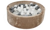 Velvet Ballenbak Goud 90x40 met 250 ballen Grafiet Zwart, Transparant, Wit