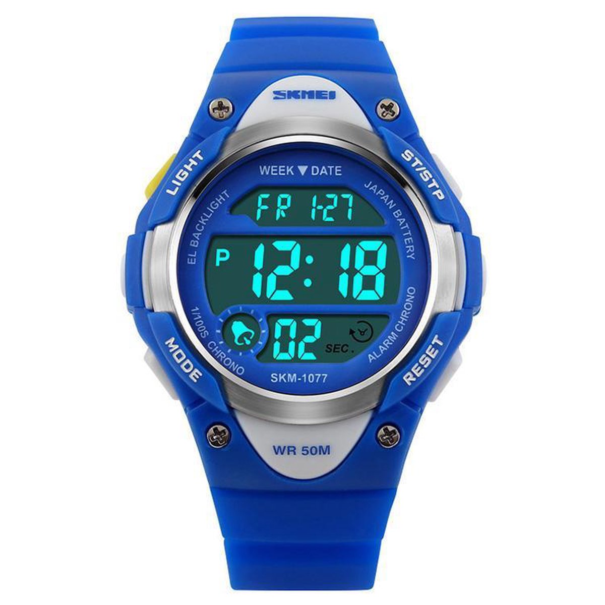 Kinderhorloge Chrono - Alarm – Digitaal Horloge – Blauw - Ø37mm