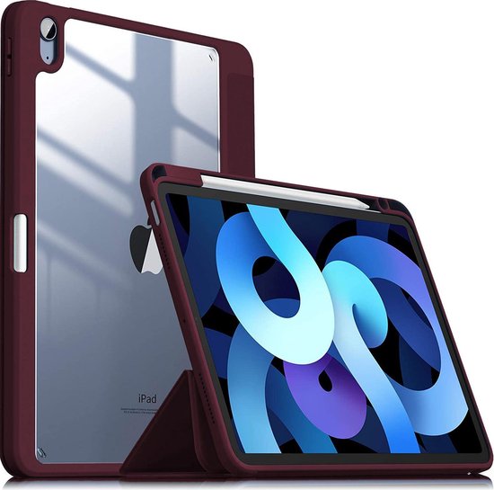 Apple iPad Air 2020 - Housse iPad Air 4 10,9 pouces (2020) Bordeaux - Étui  pour... | bol