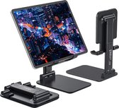 Tablet Stand Opvouwbaar & Verstelbaar Compacte Desktop iPad Tablet Stands Houder Cradle Dock Past voor iPad Pro 11, 12.9, 10.2, Mini Air 2 3 4 Samsung Tab, Kindle, Monitor, Telefoo