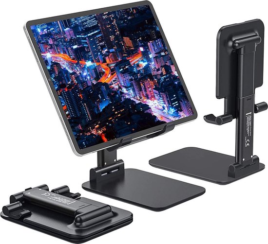 Tablethouder Bureau - Tablet Stand Opvouwbaar & Verstelbaar Compacte Desktop Tablet Stands Houder Cradle Dock Past - Universeel - Standaard