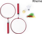 Badminton Set - 2 Ballen 1 Schuimkogel - Geschikt voor diverse spellen - Kinderen - 22.5 cm - Rood - Rheme