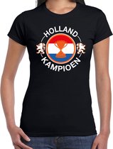 Zwart t-shirt Holland / Nederland supporter Holland kampioen met beker EK/ WK voor dames M
